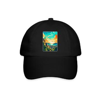 Athens Greece Vintage Travel Poster WPA Souvenir - Baseball Cap - black/black - Front
