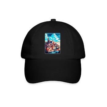 Coimbra Portugal Affiche de voyage vintage souvenir - Casquette classique - noir/noir - Devant