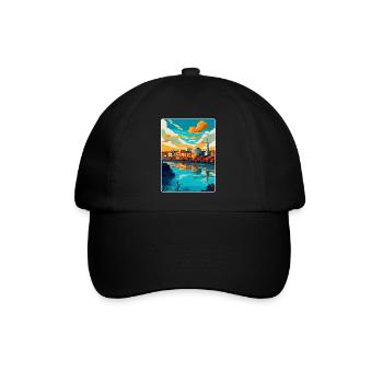 Belgrade Serbie Affiche de voyage vintage Souvenir WPA - Casquette classique - noir/noir - Devant