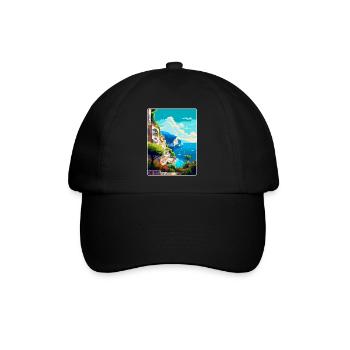 Capri Italy Vintage Travel Poster WPA Art Souvenir - Baseball Cap - black/black - Front