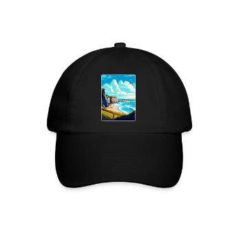 Normandie France Affiche de voyage vintage Souvenir WPA - Casquette classique - noir/noir - Devant