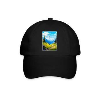 Gran Paradiso Italy Vintage Travel Poster Souvenir - Baseball Cap - black/black - Front