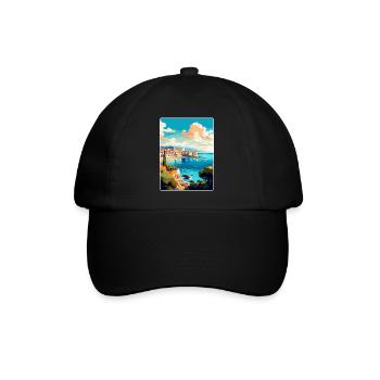 Antibes France Affiche de voyage vintage Souvenir WPA - Casquette classique - noir/noir - Devant