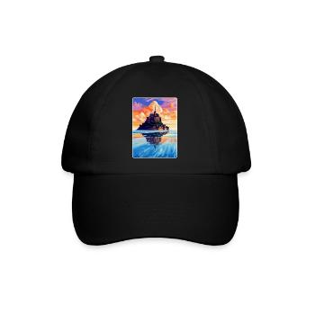 Mont Saint Michel France Vintage Travel Poster WPA - Baseball Cap - black/black - Front