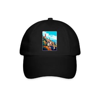 Grasse France Affiche de voyage vintage WPA Souvenir - Casquette classique - noir/noir - Devant