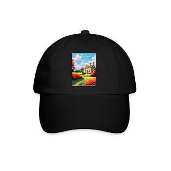 Cotswolds Angleterre Royaume-Uni Affiche de voyage vintage WPA Art - Casquette classique - noir/noir - Devant