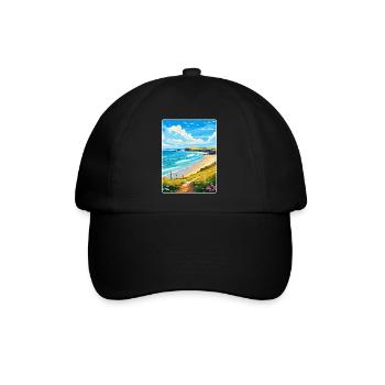 Daymer Bay Cornwall England Uk Travel Poster WPA - Baseball Cap - black/black - Front