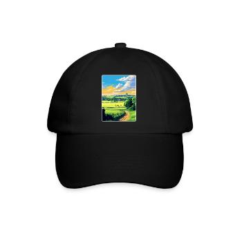 Cotswolds Angleterre Royaume-Uni Affiche de voyage vintage WPA Art - Casquette classique - noir/noir - Devant