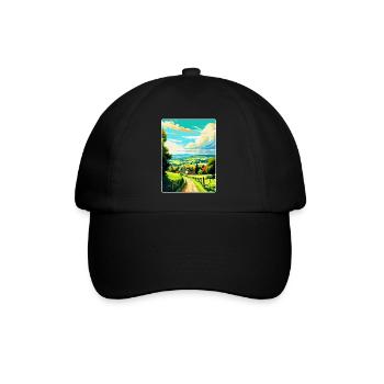 Cotswolds Angleterre Royaume-Uni Affiche de voyage vintage WPA Art - Casquette classique - noir/noir - Devant