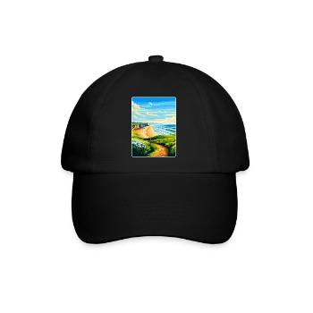 Rhossili Bay Swansea Travel Poster Souvenir WPA - Baseball Cap - black/black - Front