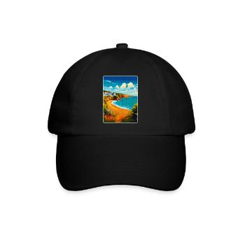 Devon West Country Vintage Travel Poster Souvenir - Baseball Cap - black/black - Front
