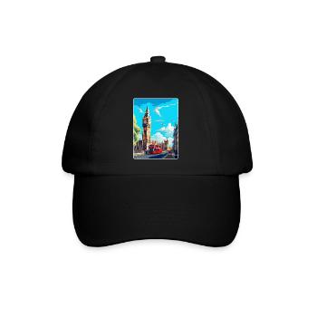 Big Ben London England Uk Travel Poster Souvenir - Baseball Cap - black/black - Front