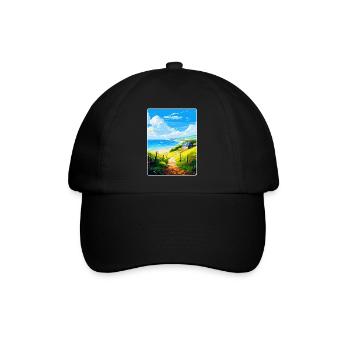 Lamorna Cornwall England Uk Travel Poster Souvenir - Baseball Cap - black/black - Front