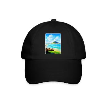 Marazion Cornwall England Uk Travel Poster WPA - Baseball Cap - black/black - Front