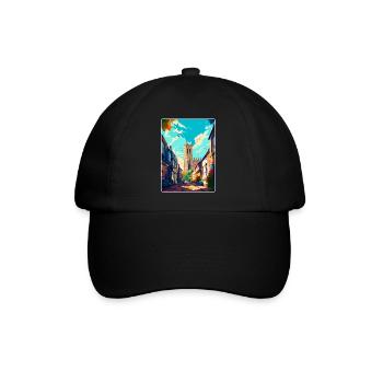 Canterbury England Uk Travel Poster Souvenir WPA - Baseball Cap - black/black - Front