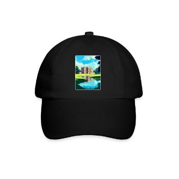 Attingham Park Shropshire Reiseposter Souvenir - Baseballkappe - Schwarz/Schwarz - Vorne