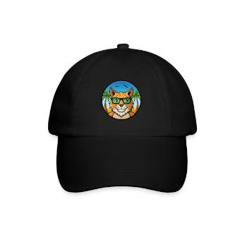Eurasian Lynx Cat Breed Cartoon Lunettes de soleil Beach - Casquette classique - noir/noir - Devant