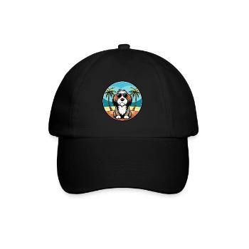 Basset Griffon Vendéen Race De Chien Dessin Animé Plage - Casquette classique - noir/noir - Devant