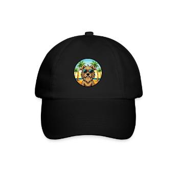 Briard Dog Breed Cartoon Sunglasses Beach - Baseball Cap - black/black - Front