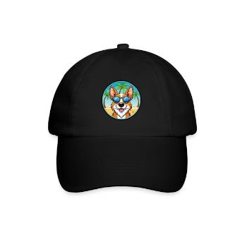 Brittany Dog Breed Cartoon Sunglasses Beach - Baseball Cap - black/black - Front