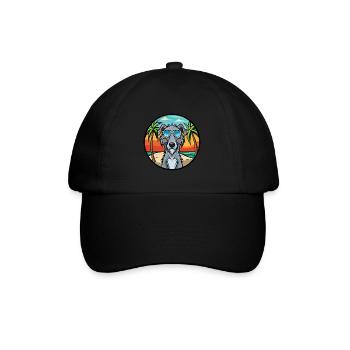 Lunettes de soleil écossaises Deerhound Dog Breed Cartoon - Casquette classique - noir/noir - Devant