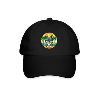 Suédois Vallhund Race Chien Dessin Animé Lunettes De Soleil Plage - Casquette classique - noir/noir - Devant