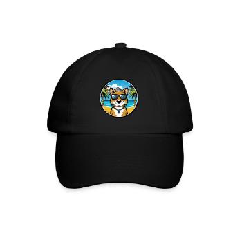 New Zealand Huntaway Dog Breed Cartoon Sunglasses - Baseball Cap - black/black - Front