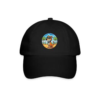 Polish Hunting Hound Dog Breed Cartoon Sunglasses - Baseball Cap - black/black - Front