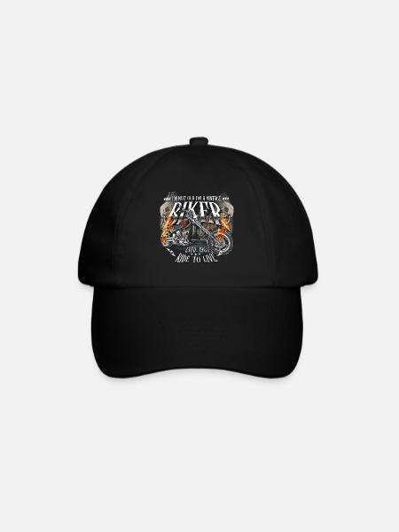 1965 Jahrgang Geburtstag Biker Motorrad - Baseballkappe - Schwarz/Schwarz