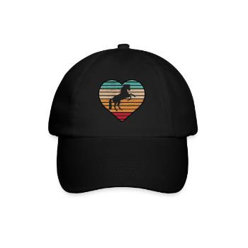 Pferde Reiter Retro Vintage Design - Baseballkappe - Schwarz/Schwarz - Vorne