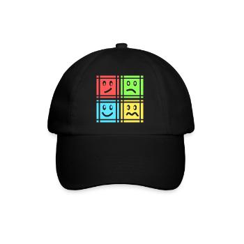 Geometrische Muster - Baseballkappe - Schwarz/Schwarz - Vorne