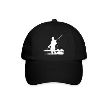 Dessin de pêche - Casquette classique - noir/noir - Devant