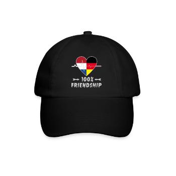 Netherlands and Germany 100% friendship - Baseball Cap - black/black - Front