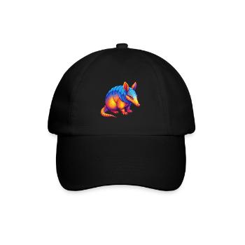 Armadillo Colorful Kawaii Cartoon Character Animal - Baseball Cap - black/black - Front