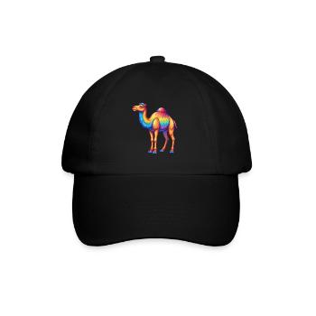 Camel Colorful Kawaii Cartoon Character Clipart - Baseball Cap - black/black - Front