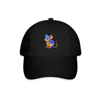 Maus Bunte Kawaii Cartoon Charakter Clipart - Baseballkappe - Schwarz/Schwarz - Vorne