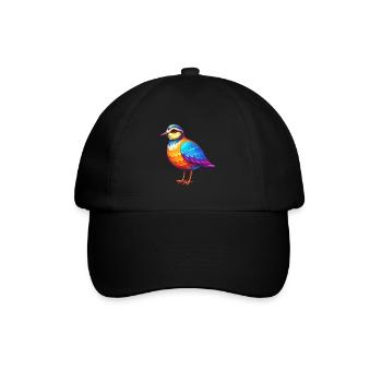 Regenpfeifer Bunte Kawaii Cartoon Figur Vogel - Baseballkappe - Schwarz/Schwarz - Vorne