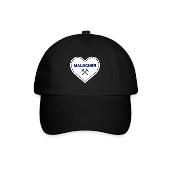 Ruhrgebiet Ruhrpott Sprüche Bergbau Kohle Herz - Baseballkappe - Schwarz/Schwarz - Vorne