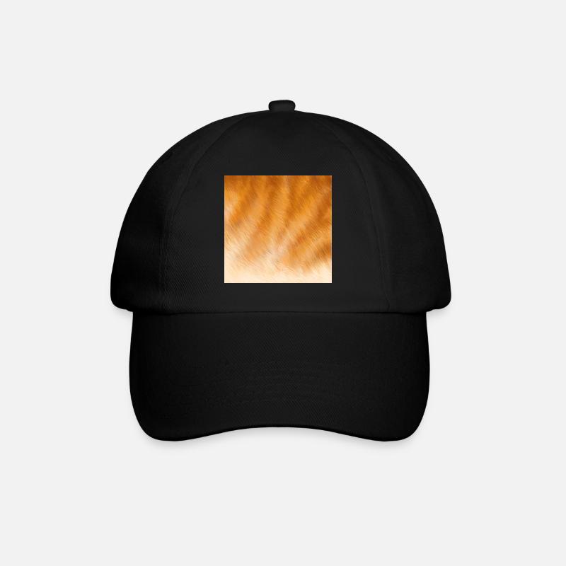Rotes Katzenfell - Baseballkappe - Schwarz/Schwarz