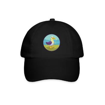 Albatross Cute Kawaii Cartoon Clipart Animal Pet - Baseball Cap - black/black - Front
