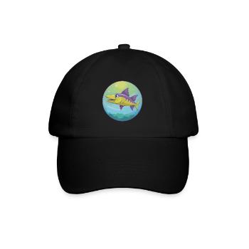 Barracuda mignon Kawaii dessin animé Clipart Animal de compagnie - Casquette classique - noir/noir - Devant