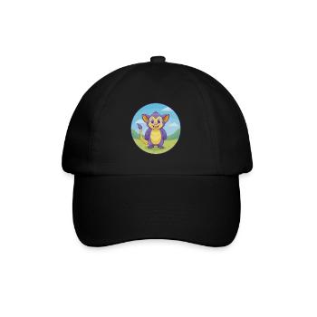 Aye Aye Cute Kawaii Cartoon Clipart Animal Pet - Baseball Cap - black/black - Front