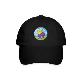 Yak Cute Kawaii Cartoon Clipart Animal Pet - Baseball Cap - black/black - Front