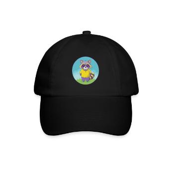 raton laveur mignon kawaii dessin animé clipart animal de compagnie - Casquette classique - noir/noir - Devant