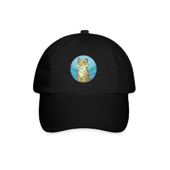léopard des neiges mignon kawaii dessin animé clipart animal - Casquette classique - noir/noir - Devant