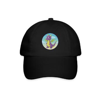 Dragon Cute Kawaii Cartoon Clipart Animal Pet - Baseball Cap - black/black - Front