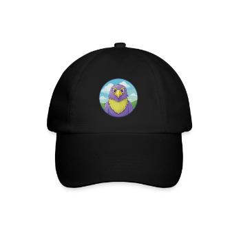 Hawk Cute Kawaii Cartoon Clipart Animal Pet - Baseball Cap - black/black - Front