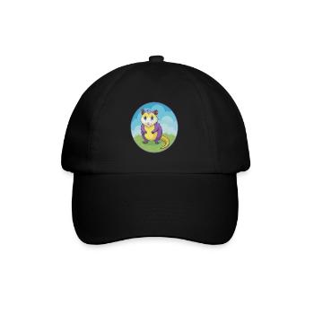 Opossum mignon Kawaii dessin animé Clipart Animal de compagnie - Casquette classique - noir/noir - Devant