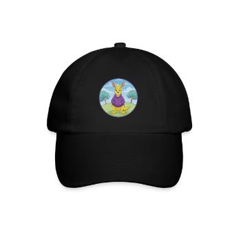 Kangourou mignon Kawaii dessin animé Clipart Animal de compagnie - Casquette classique - noir/noir - Devant