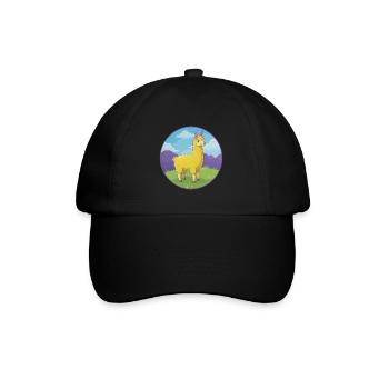 Lama mignon Kawaii dessin animé Clipart Animal de compagnie - Casquette classique - noir/noir - Devant